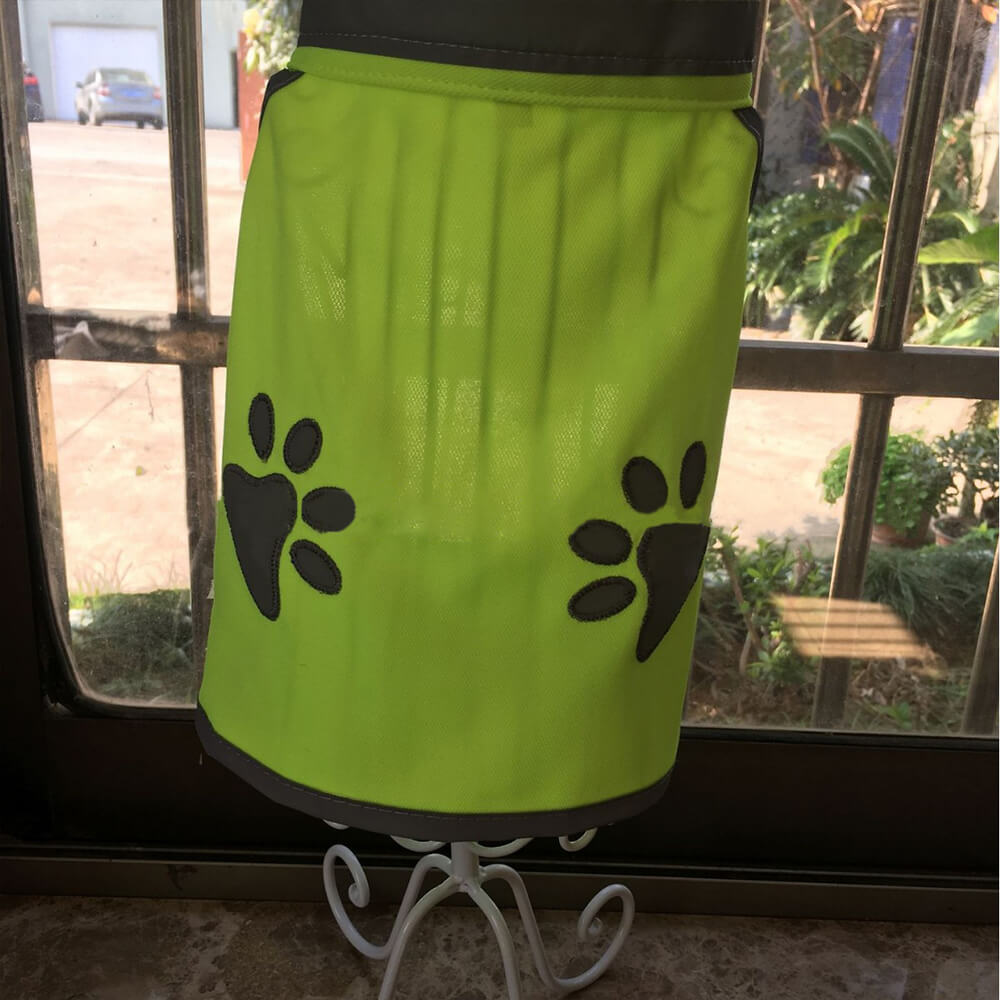 Roupas para cães de estimação fluorescente verde reflexivo pata segurança colete de cor brilhante