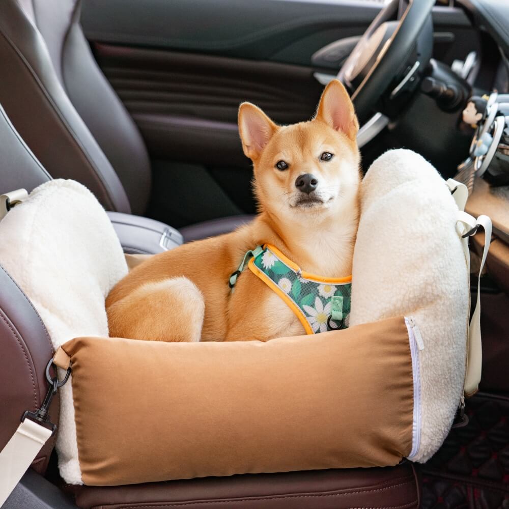 Cama Protetora de Filhote para Assento de Carro para Cachorro Grande para um Viagem Segura