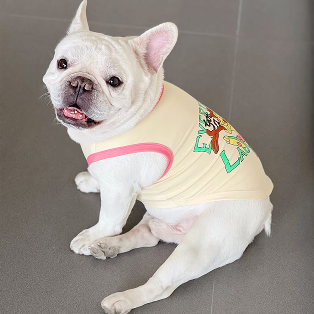 Roupas para cães de estimação com padrão de verão e colete brilhante