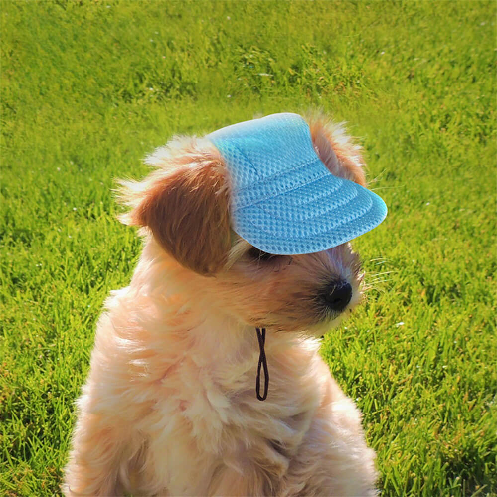 Boné de beisebol com proteção solar para animais de estimação em malha