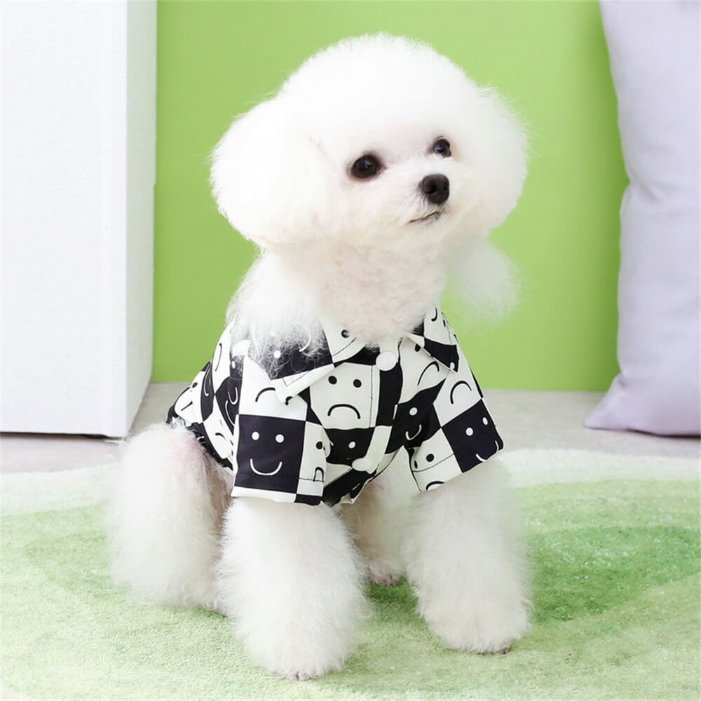 Nova camisa Pet Grid Smile