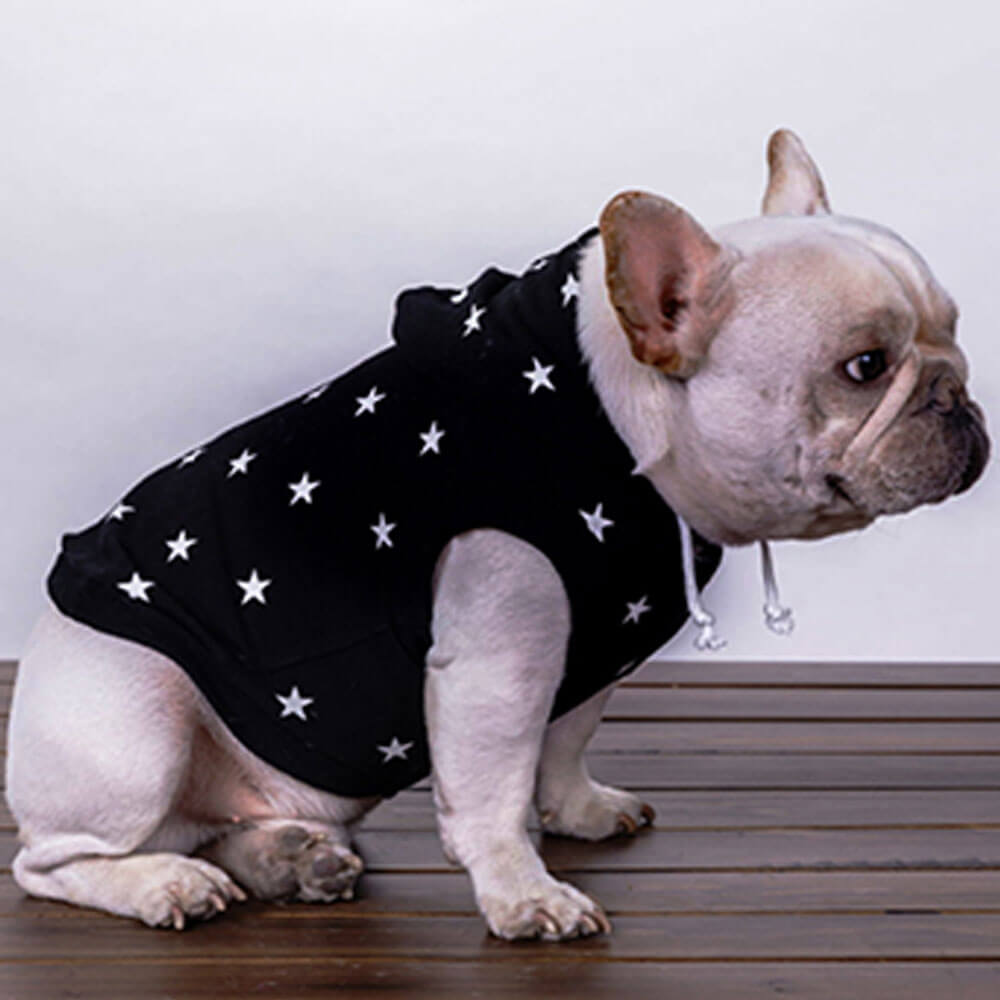 Novo outono e inverno pet moletom com capuz roupas para cães pequenos e médios cães estrela padrão sem mangas moletom com capuz