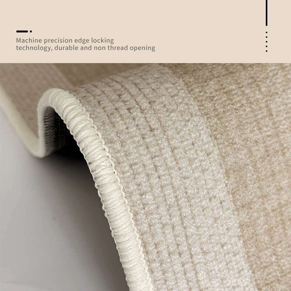 Textura de linha de estilo creme simples e moderna tapete de casa de cashmere falso