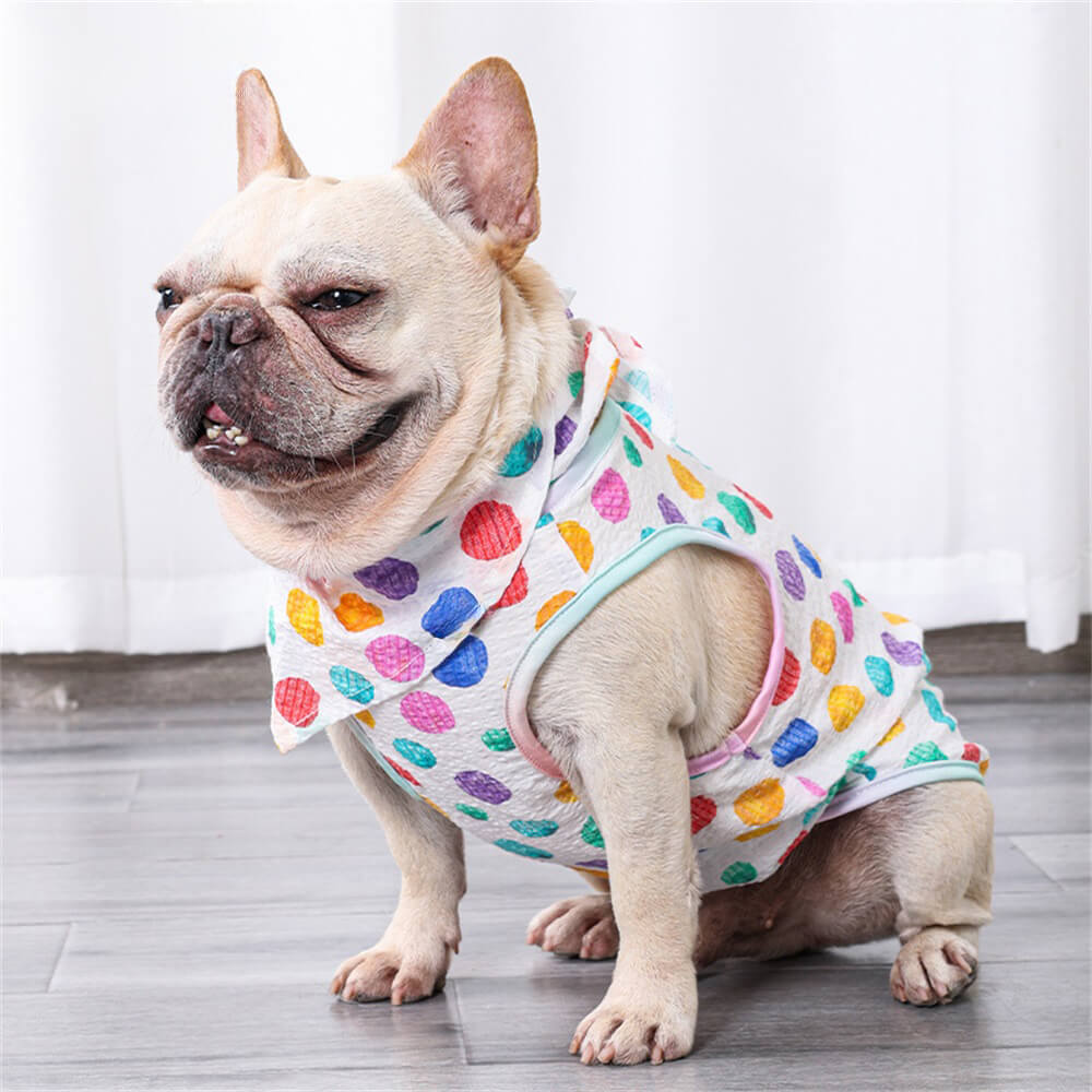 Roupas para cães de estimação Arco-íris Polka Dot Light Colete de proteção solar