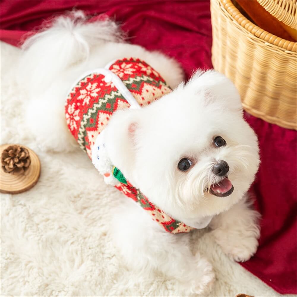 Suéter de malha de urso festivo para cachorro – aconchegante e perfeito para as festas