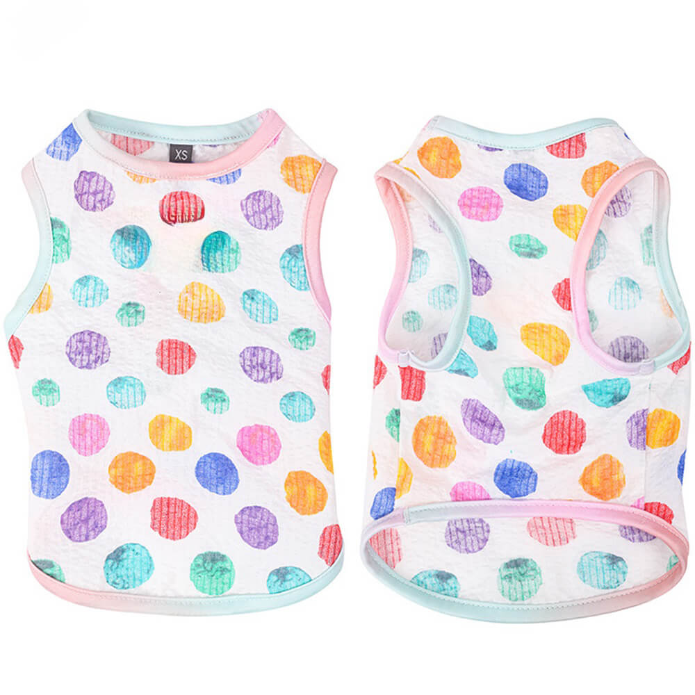 Roupas para cães de estimação Arco-íris Polka Dot Light Colete de proteção solar