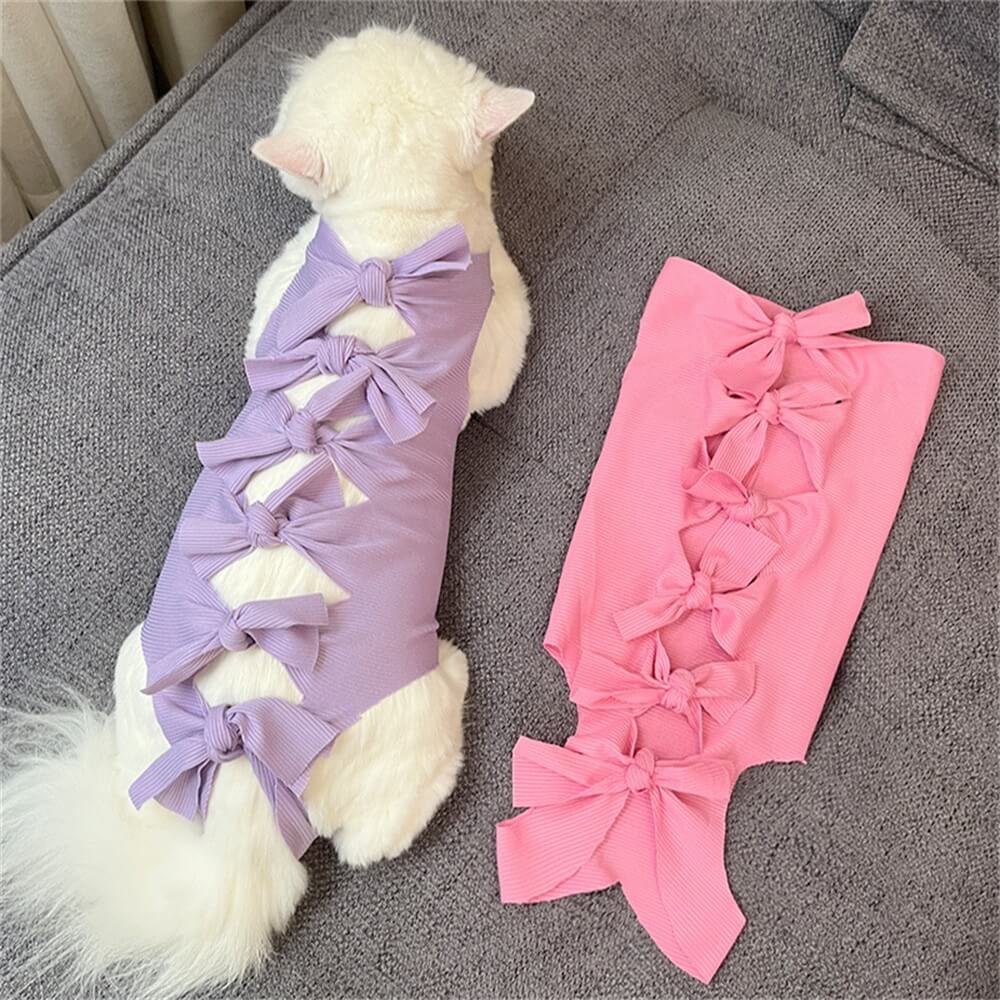 Traje de recuperação para animais de estimação para gatos – Cura pós-cirurgia, anti-lamber, calças fisiológicas respiráveis para desmame de roupas para animais de estimação