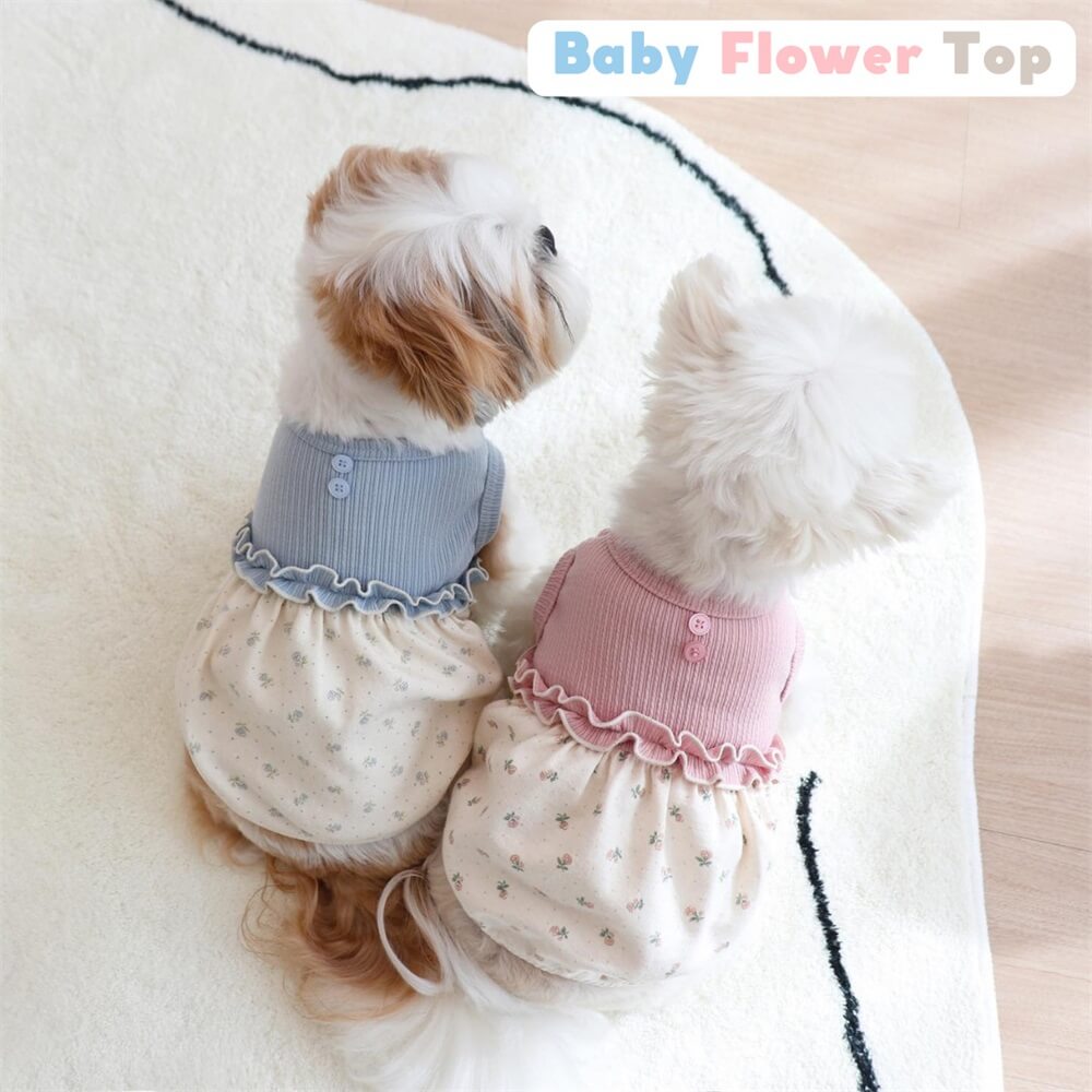 Vestido floral estiloso e fofo para cachorro – perfeito para ocasiões especiais