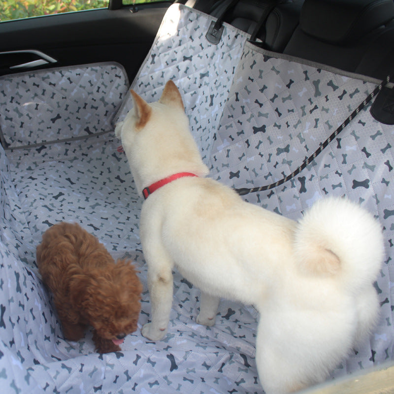 Osso Padrão Tecido Oxford Tamanho Duplo Cachorro Capa de Assento de Carro