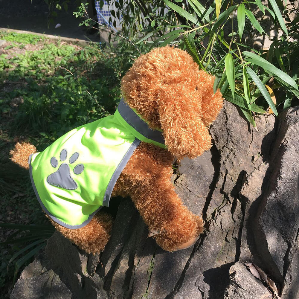 Roupas para cães de estimação fluorescente verde reflexivo pata segurança colete de cor brilhante