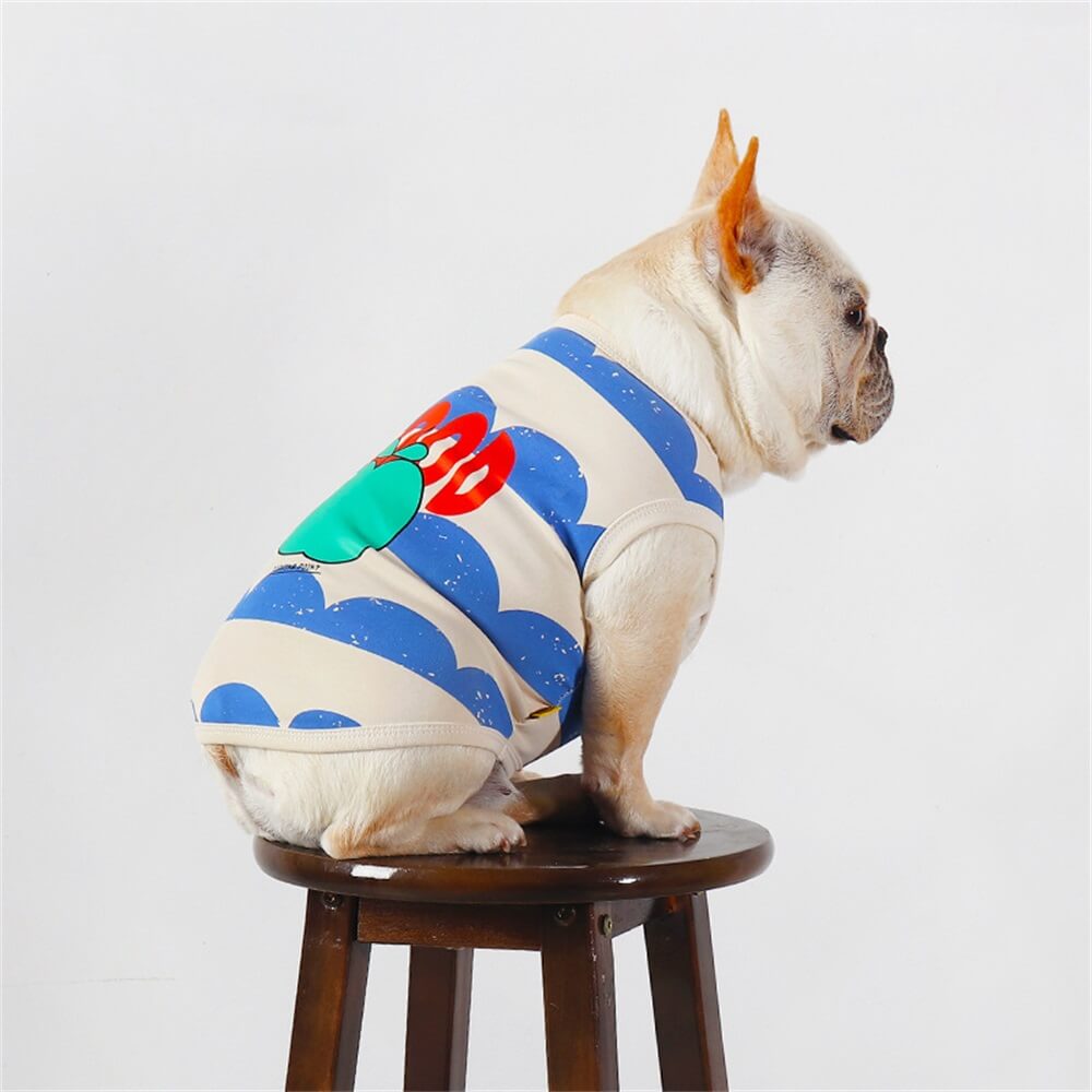 Roupas para cães de estimação Colete fino respirável Pet Pequeno e médio cão Bulldog Francês Pug Padrão Colorido Bonito Elástico