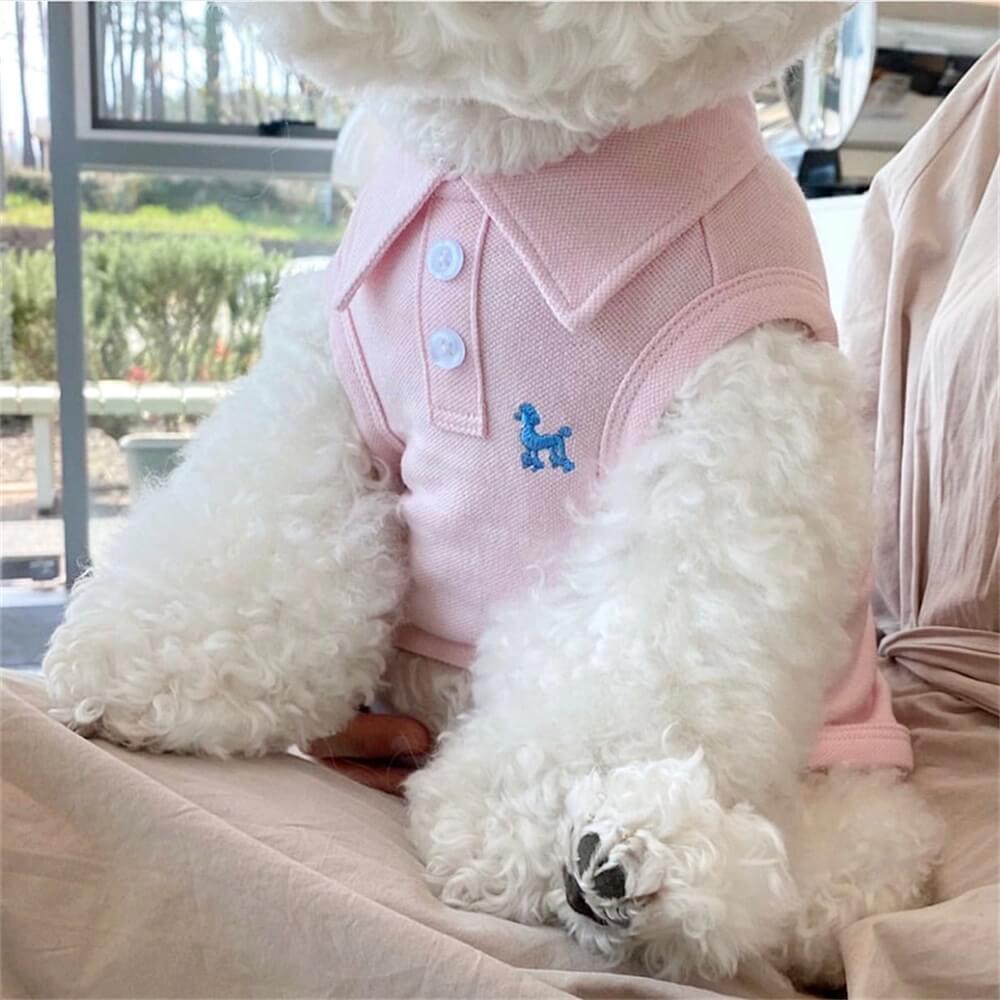 Camiseta pólo sólida leve e respirável para animais de estimação para cães pequenos