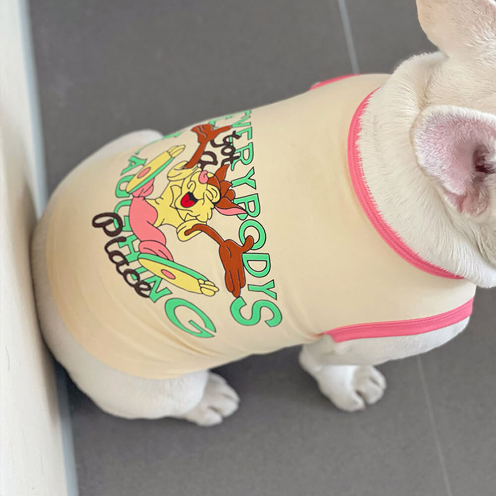 Roupas para cães de estimação com padrão de verão e colete brilhante