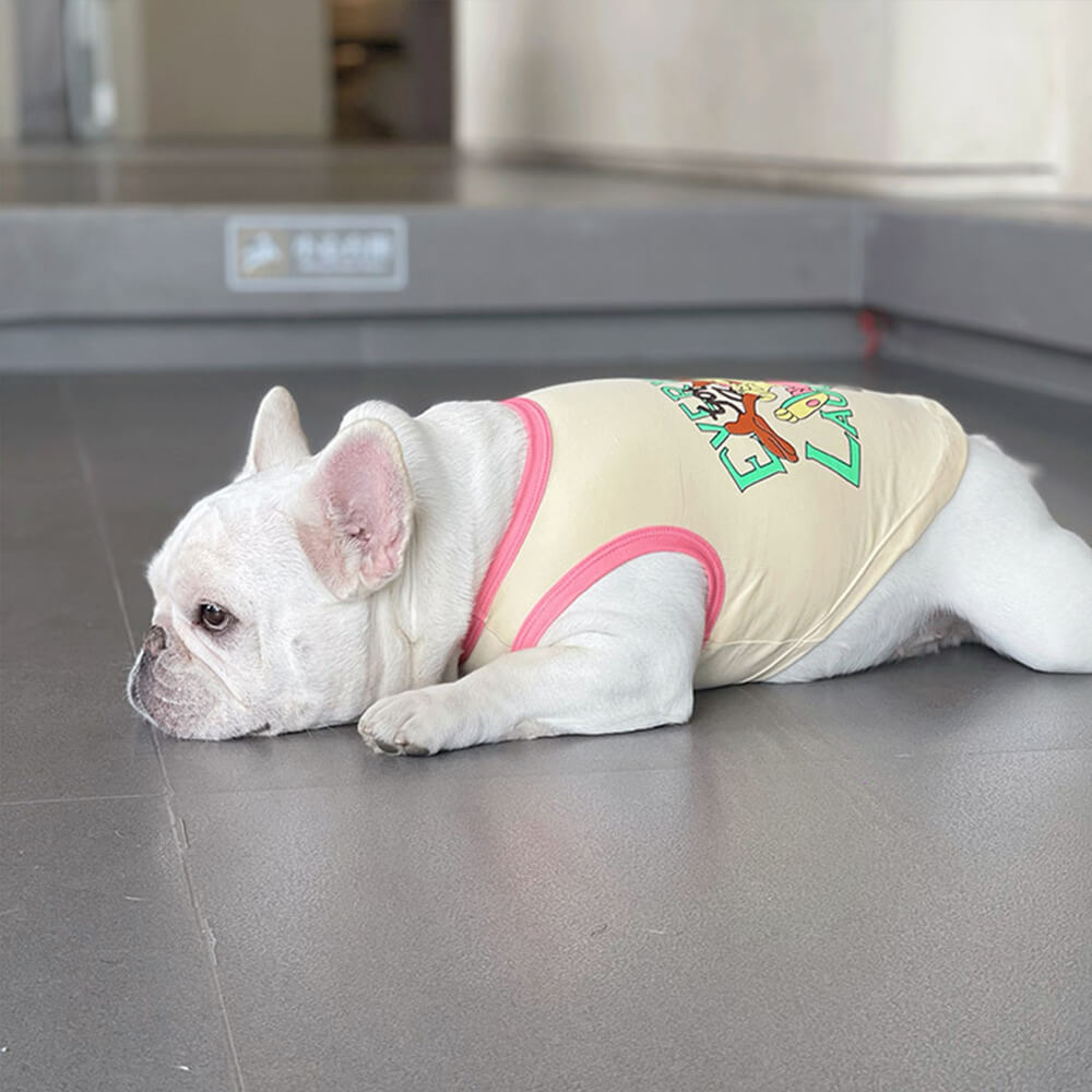 Roupas para cães de estimação com padrão de verão e colete brilhante