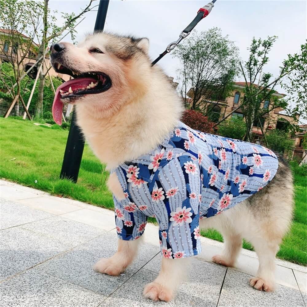 Roupas para animais de estimação Pet Carent-Child Camisa de manga curta estilo havaiano