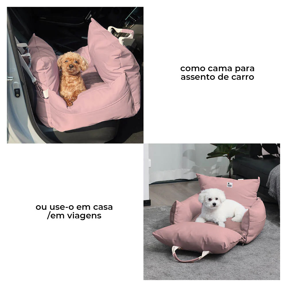 Cama Impermeável para Assento de Carro para Cachorro - Primeira Classe