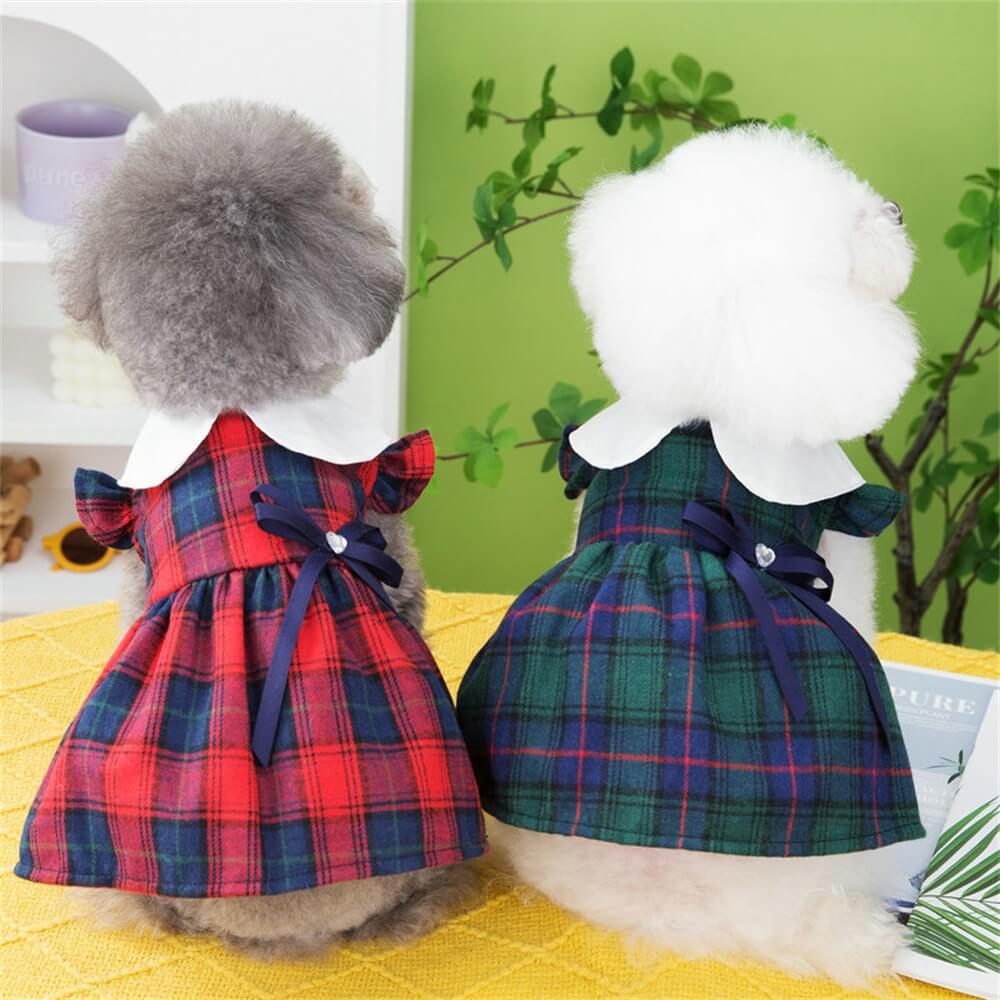 Vestido xadrez elegante para cães - perfeito para ocasiões especiais