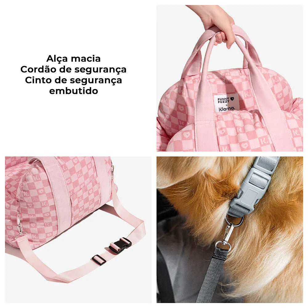 Cama para Assento de Carro para um Viagem Segura para Cachorros Grandes FUNNYFUZZY X Klarna