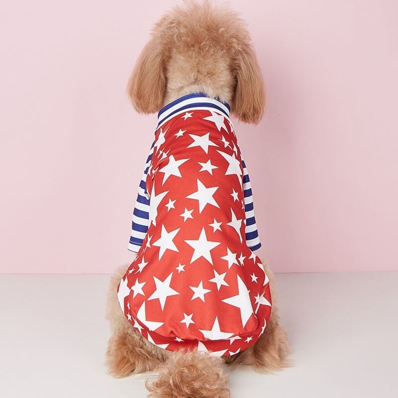 Camiseta para cachorro com bandeira americana, camiseta para cachorro de duas pernas de verão