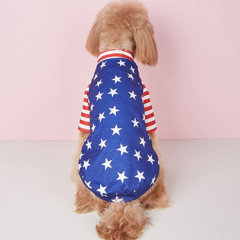 Camiseta para cachorro com bandeira americana, camiseta para cachorro de duas pernas de verão