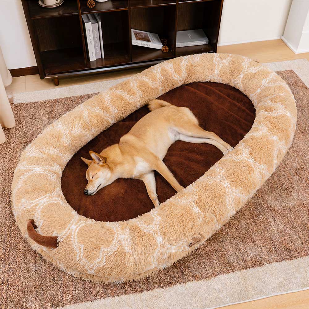 Cama Oval Luxuosa Super Grande para um Sono mais Profundo Cama para Cães e Pessoas