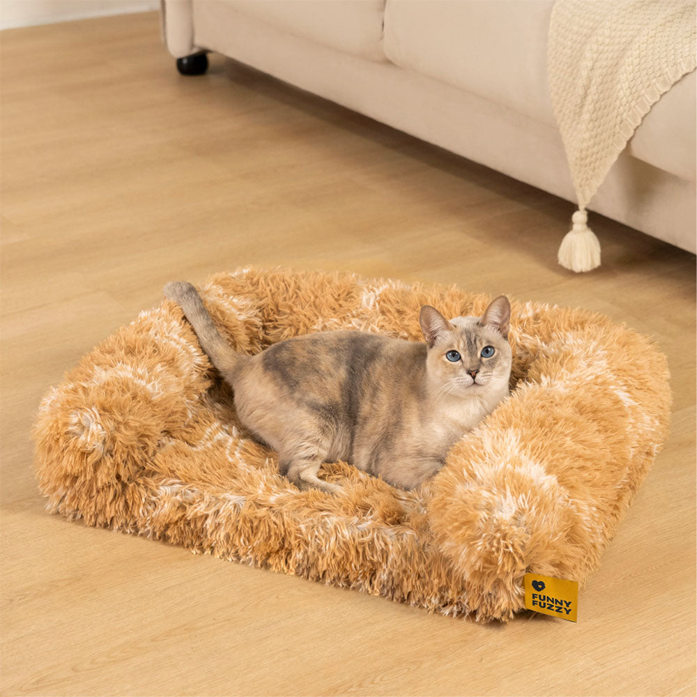 Sofá-Cama Ortopédico para Gatos com Estampa Clássica de Xadrez - Conforto Aconchegante