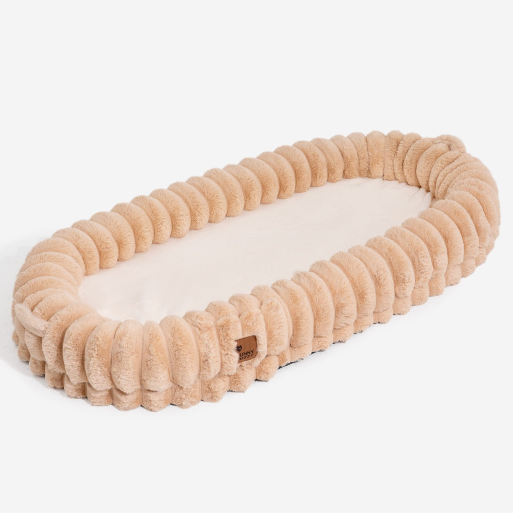 Cama para cachorro humano super grande e macia em formato de donut cremoso - Cuddle Cradle