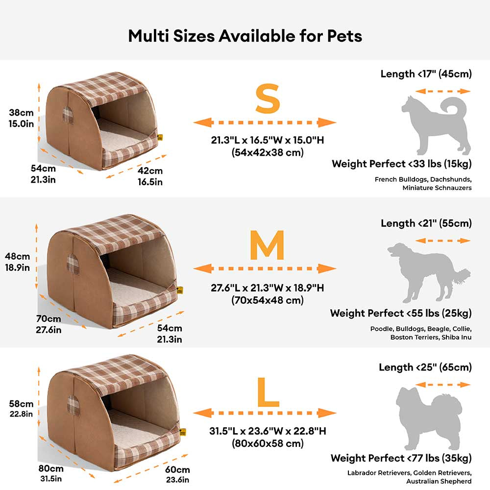 Cama ortopédica para cães Classical Plaid House - Warm Retreat
