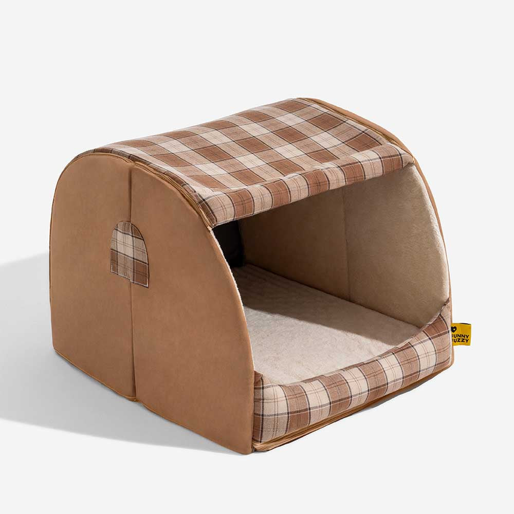 Cama ortopédica para cães Classical Plaid House - Warm Retreat