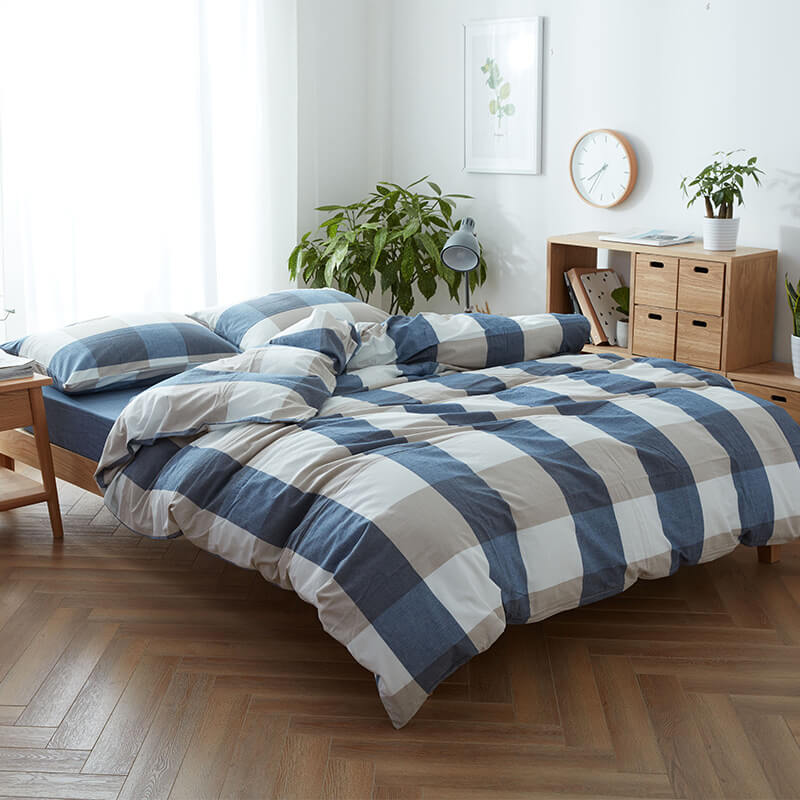 Conjunto de lençóis macios e confortáveis para todas as estações da Cozy Classic Plaid Dreams