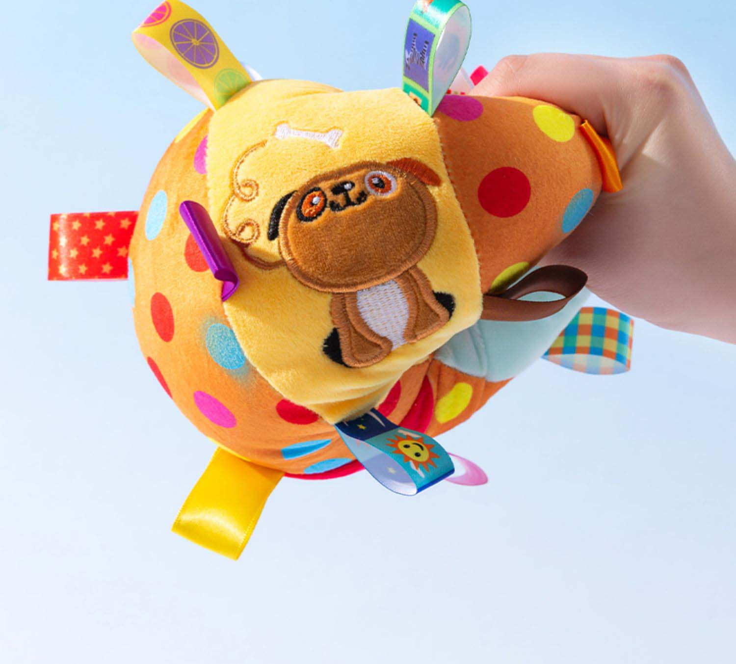 Brinquedos interativos para cães com bola estridente bordada fofa