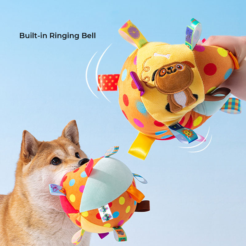 Brinquedos interativos para cães com bola estridente bordada fofa