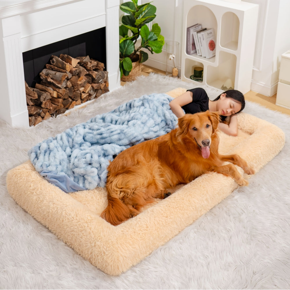 Cama Oval Luxuosa Super Grande para um Sono mais Profundo Cama para Cães e Pessoas