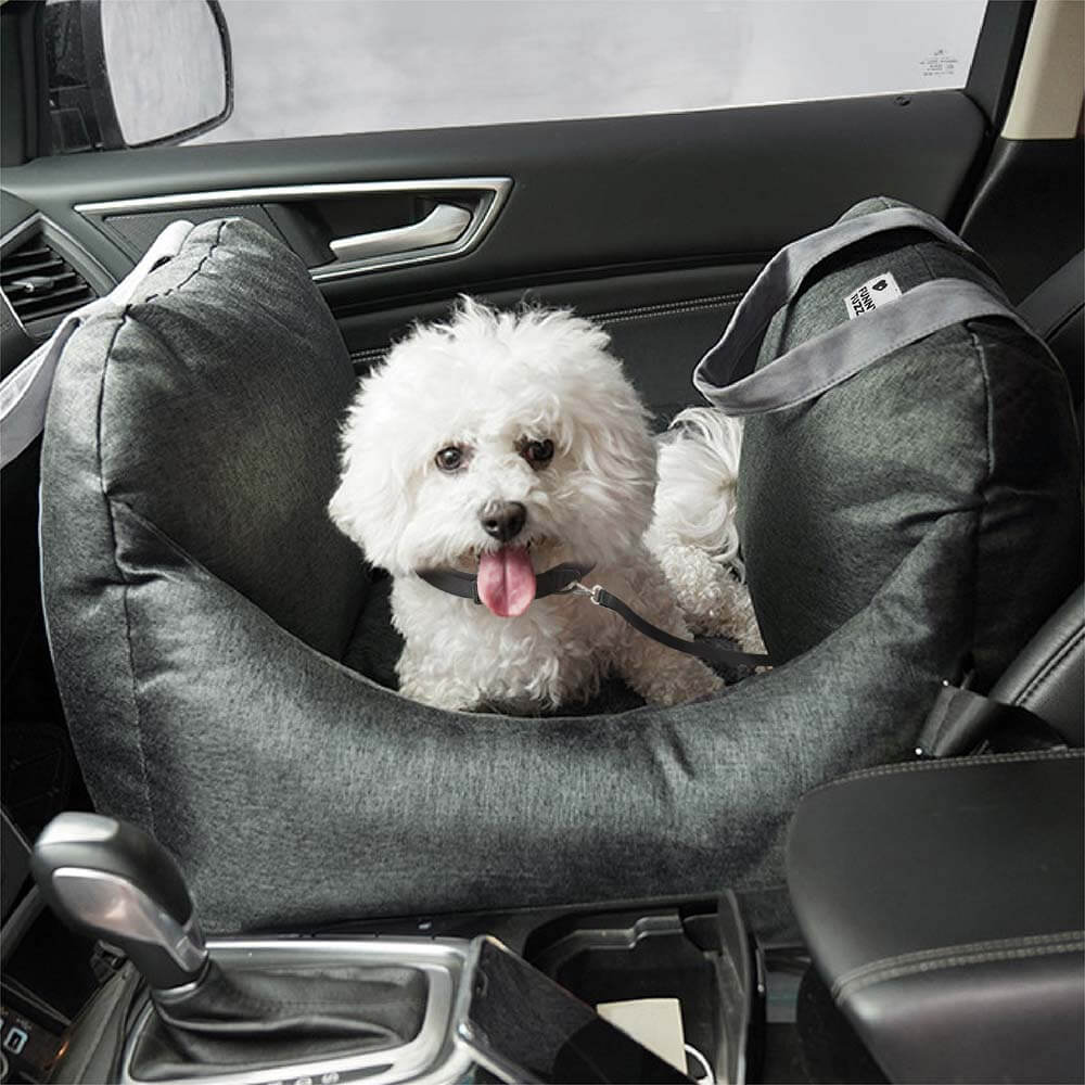 Cama para Assento de Carro para Cachorro Coração Vintage Xadrez