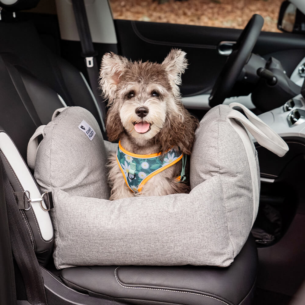 Cama para Assento de Carro para Cachorros e Filhotes para Viagens Seguras - Primeira classe