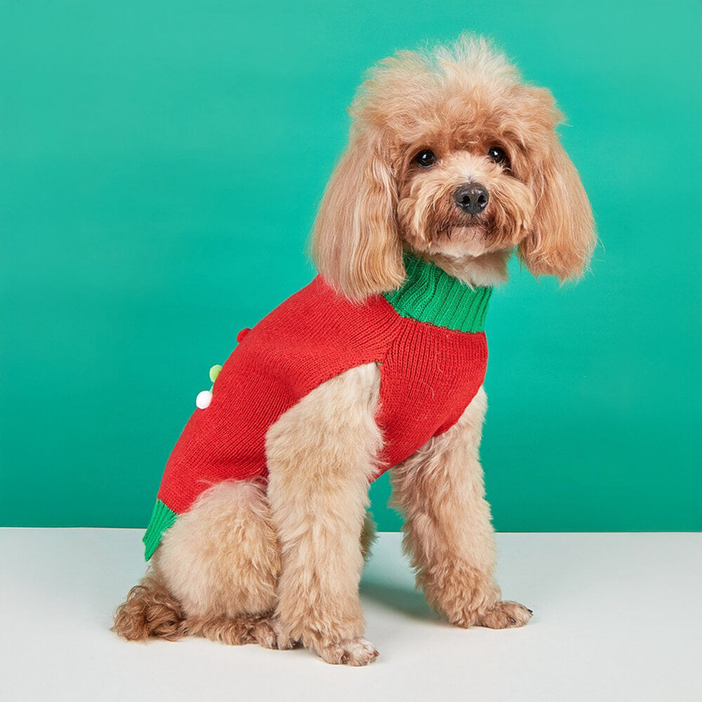 Camisola de gola alta grossa e quente para cachorro, meias combinando para animal de estimação e dono