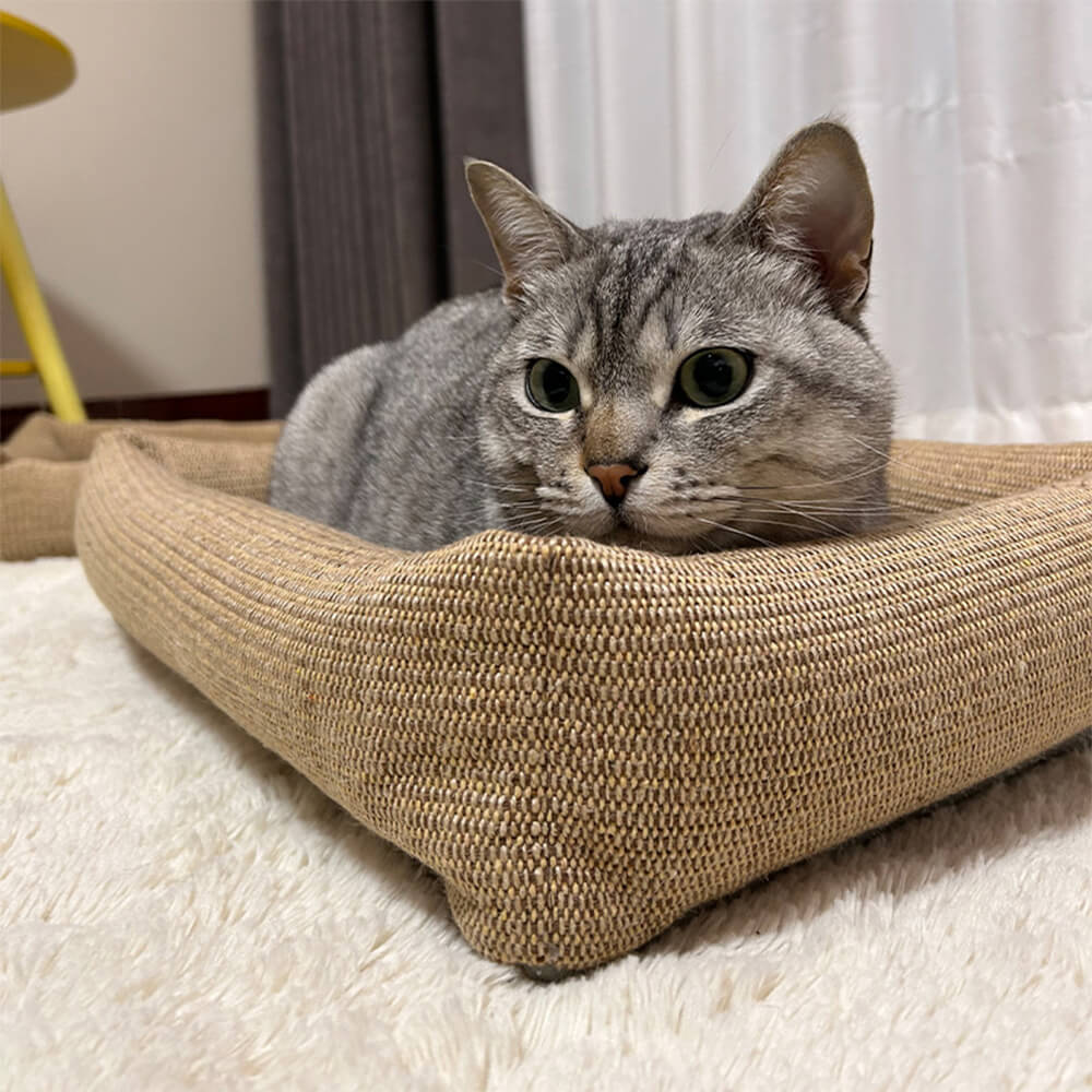 Cama de gato durável de fibra de juta natural resistente a arranhões