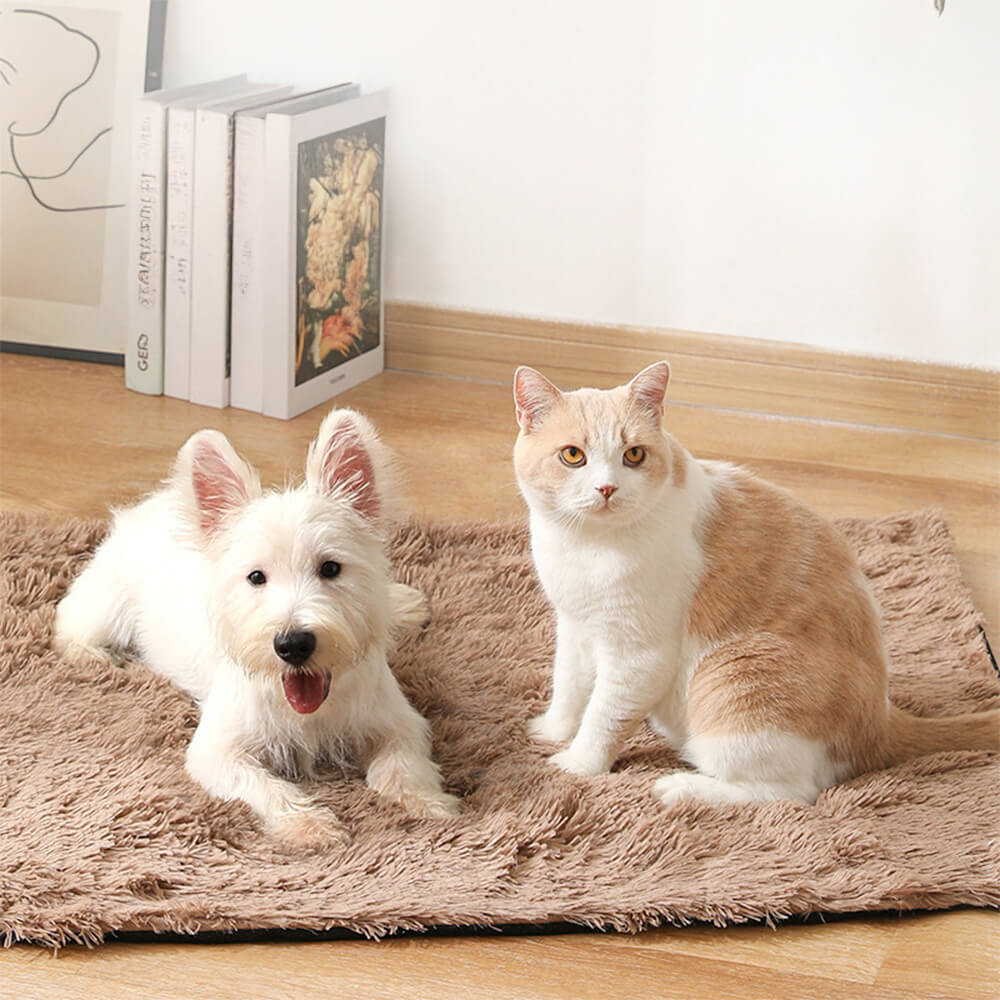 Tapete macio de pelúcia antiderrapante para cães e gatos