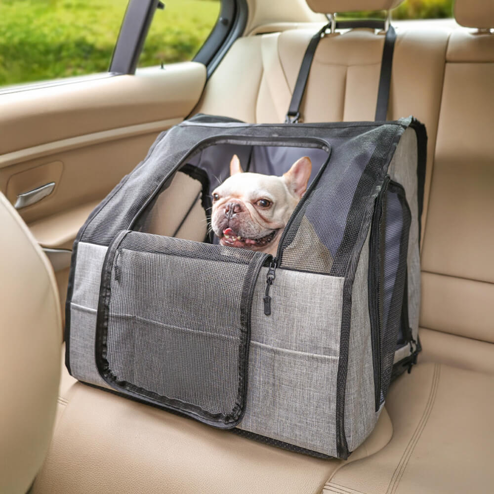 Assento de carro para cães e gatos, dobrável, portátil e respirável, ideal para viagens e bolsa de transporte