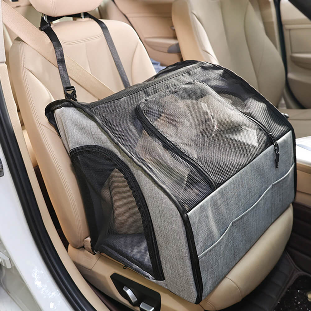 Assento de carro para cães e gatos, dobrável, portátil e respirável, ideal para viagens e bolsa de transporte