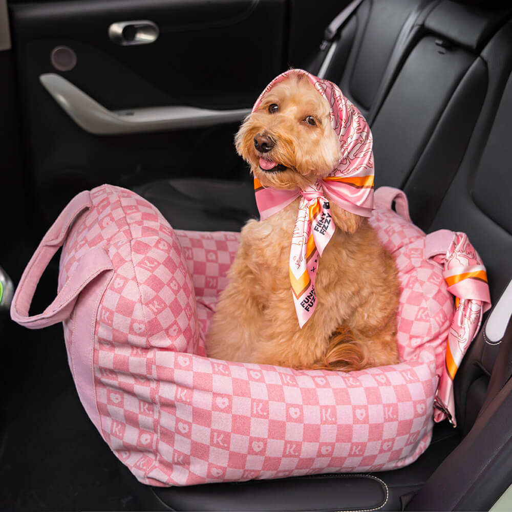 FUNNYFUZZY X Klarna Travel Safety Large Dog Car Seat Bed