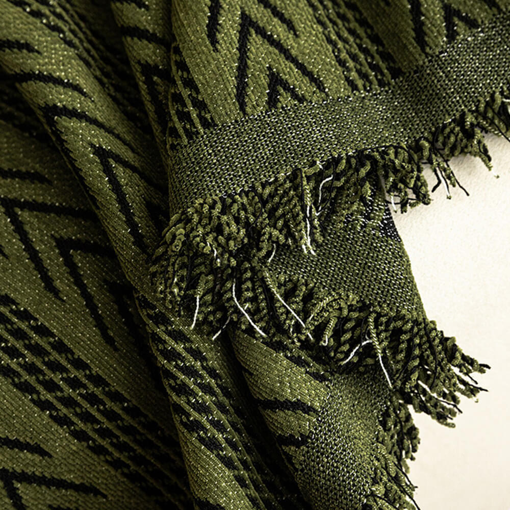 Capa de Sofá Chenille com Franja Jacquard