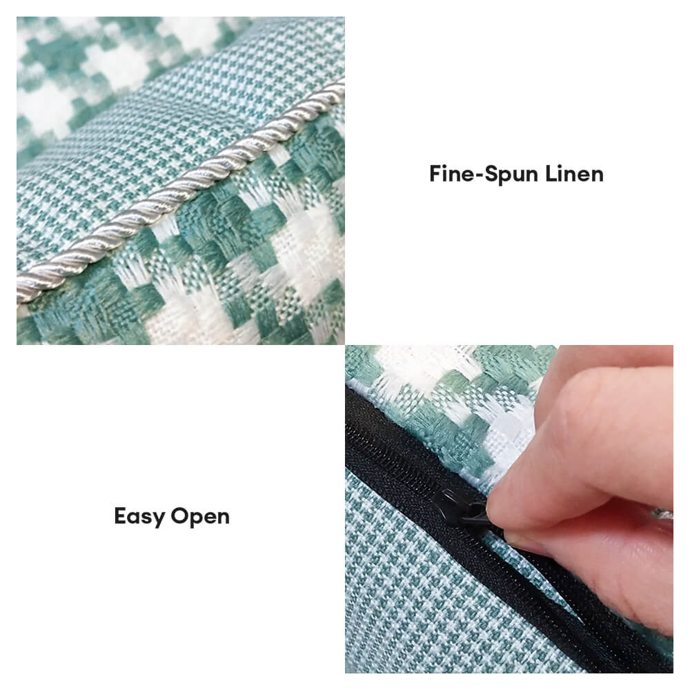 Cama Sofa de Algodão-Linho Houndstooth de Luxo para Cães e Gatos - Conforto em Todas as Estações