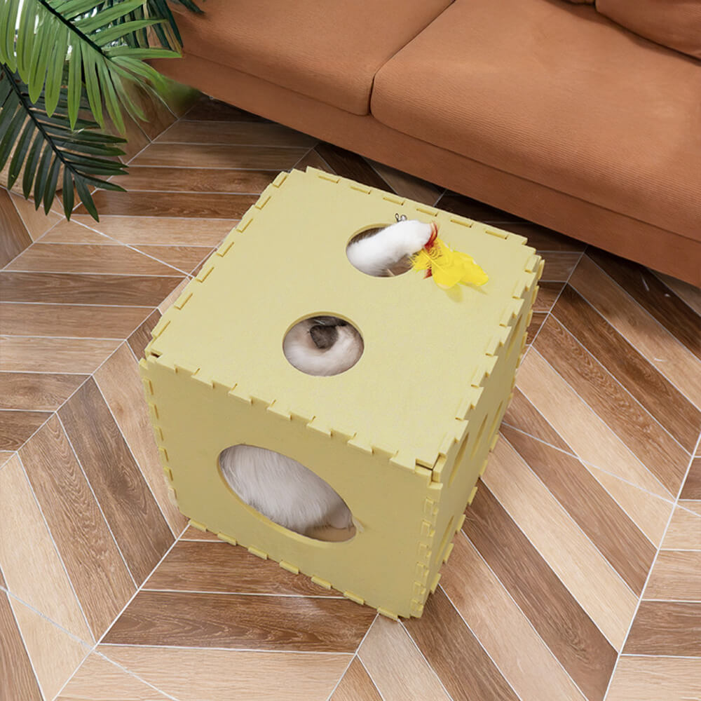 Cubo de Gato Removível Multifuncional em Feltro Resistentes a Arranhões