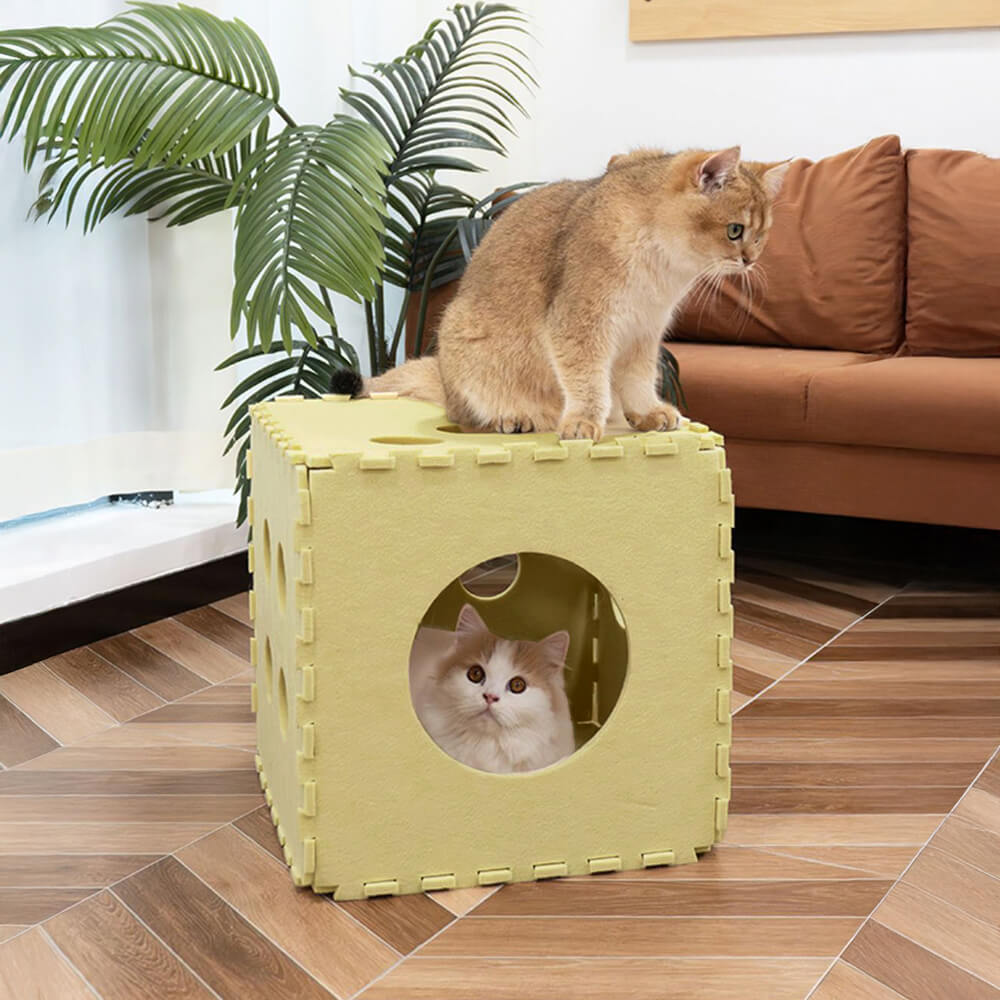 Cubo de Gato Removível Multifuncional em Feltro Resistentes a Arranhões