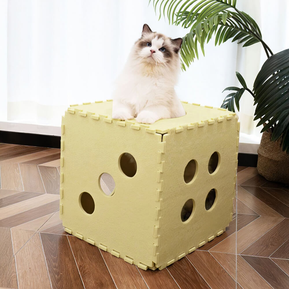 Cubo de Gato Removível Multifuncional em Feltro Resistentes a Arranhões