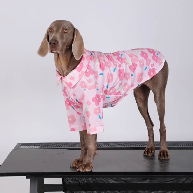 Roupa respirável da camisa floral cor-de-rosa elegante do cão para cães grandes