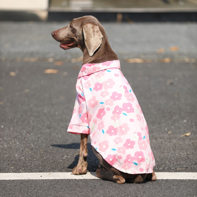 Roupa respirável da camisa floral cor-de-rosa elegante do cão para cães grandes