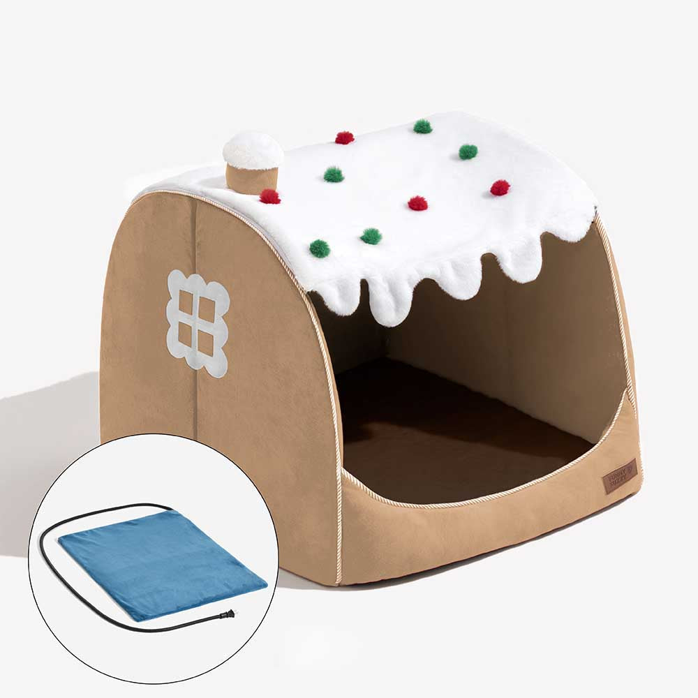 Cama ortopédica para cães Festive Snow House - Calor de Natal