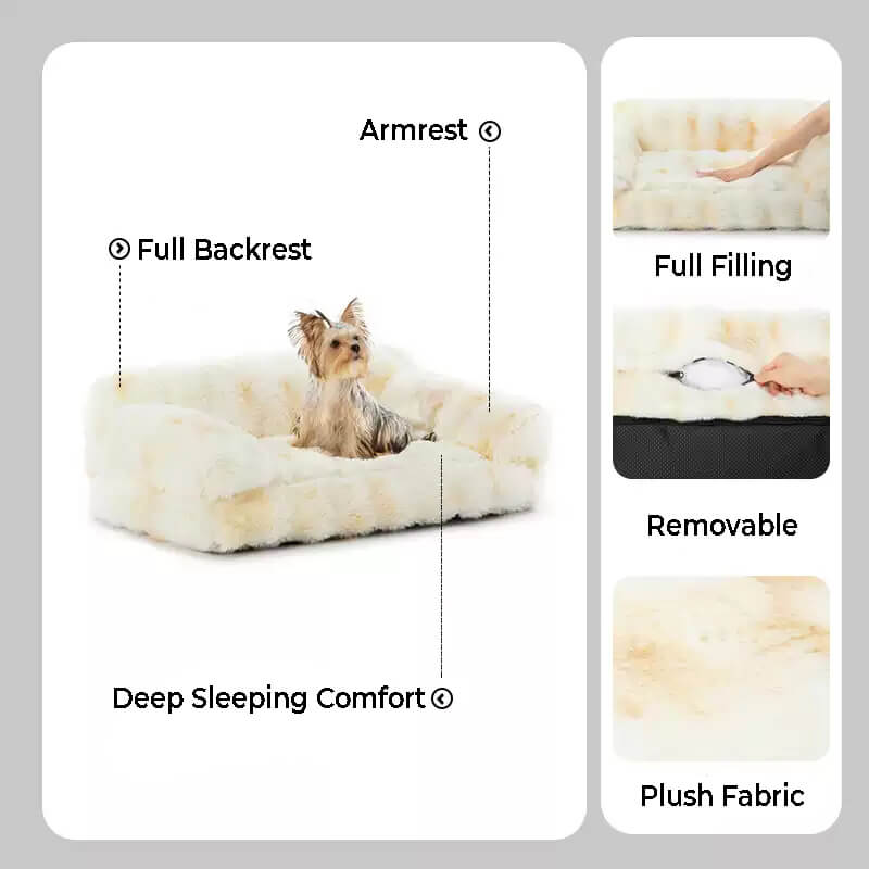 Cama de pelúcia fofa espessa e aconchegante para animais de estimação, sofá-cama para cães e gatos